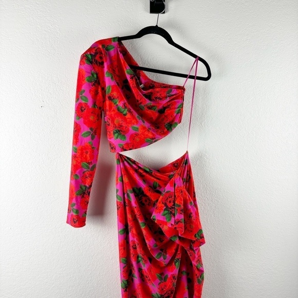 The New Arrivals by Ilkyaz Oze Gaia Cut Out Maxi Dress Rose Salvaje Size 6 - Picture 4 of 10